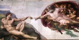 Painting of The Creation of Adam by Michaelangelo