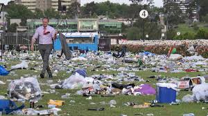Rubbish left over from the 2014 Melbourne Cup
