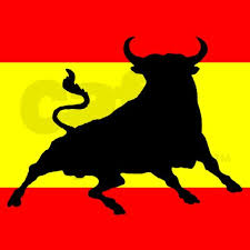 Spanish flag with bull image