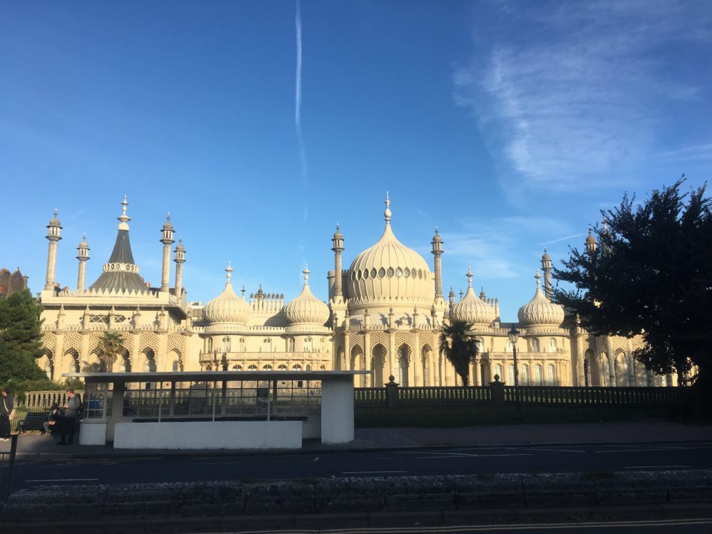 Contrail above Brighton Pavilion