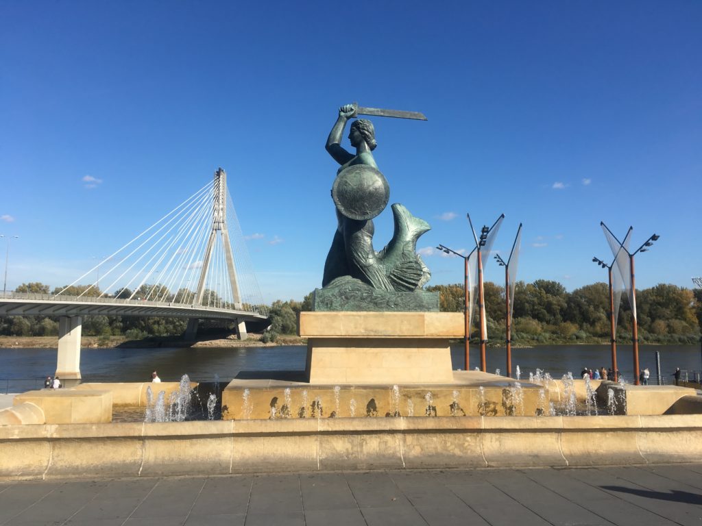 The Warsaw Mermaid on the Vistula River