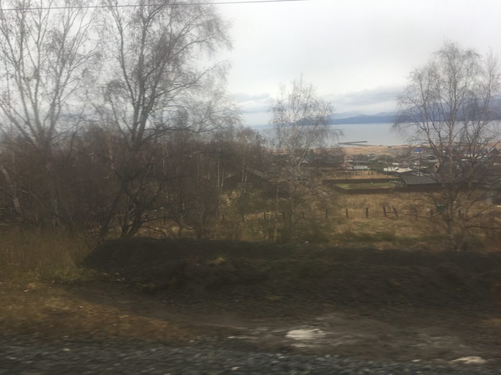 Train meanders near and far from Lake Baikal