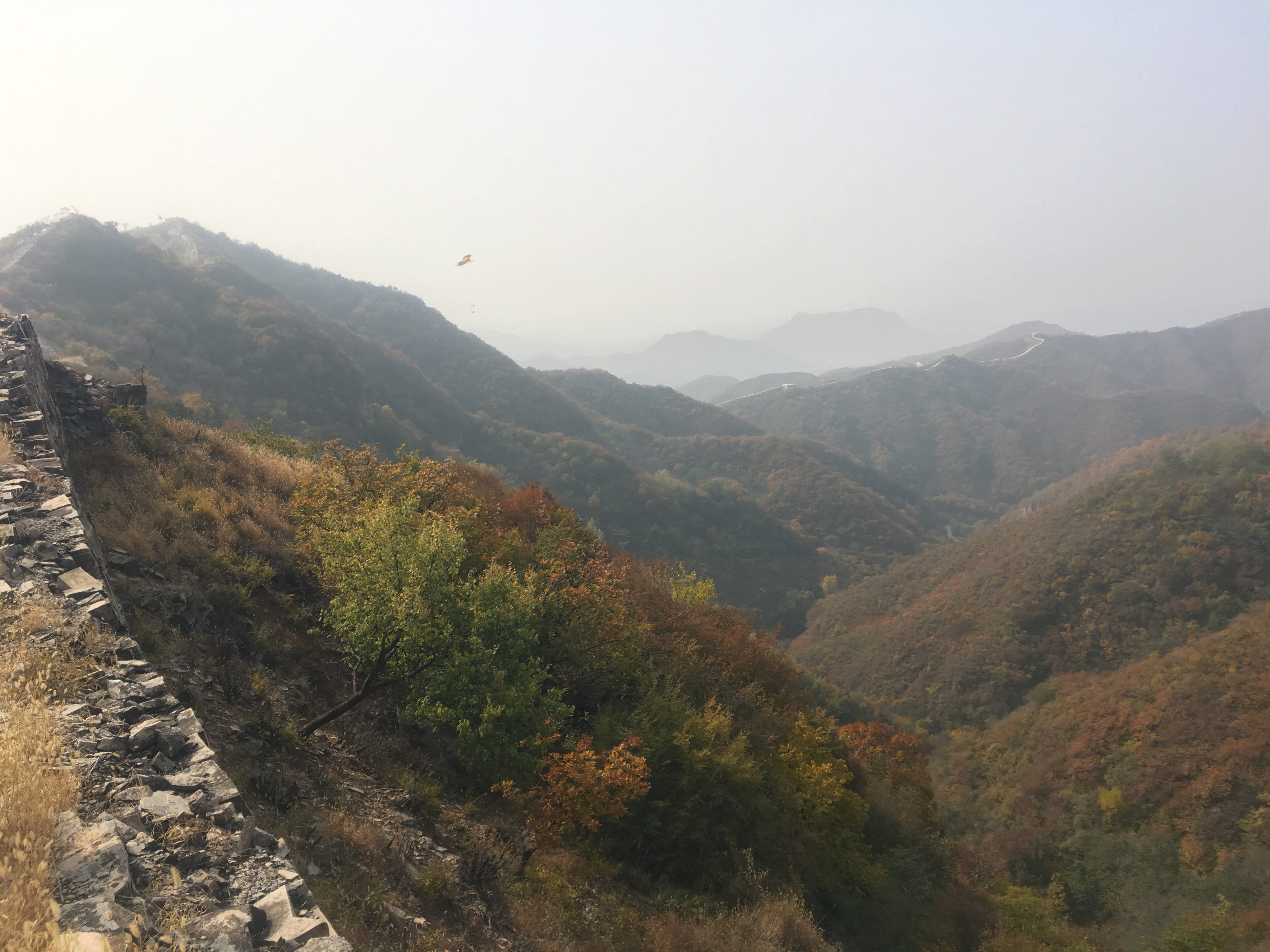 Looking over to more Great Wall and the surrounding mountains