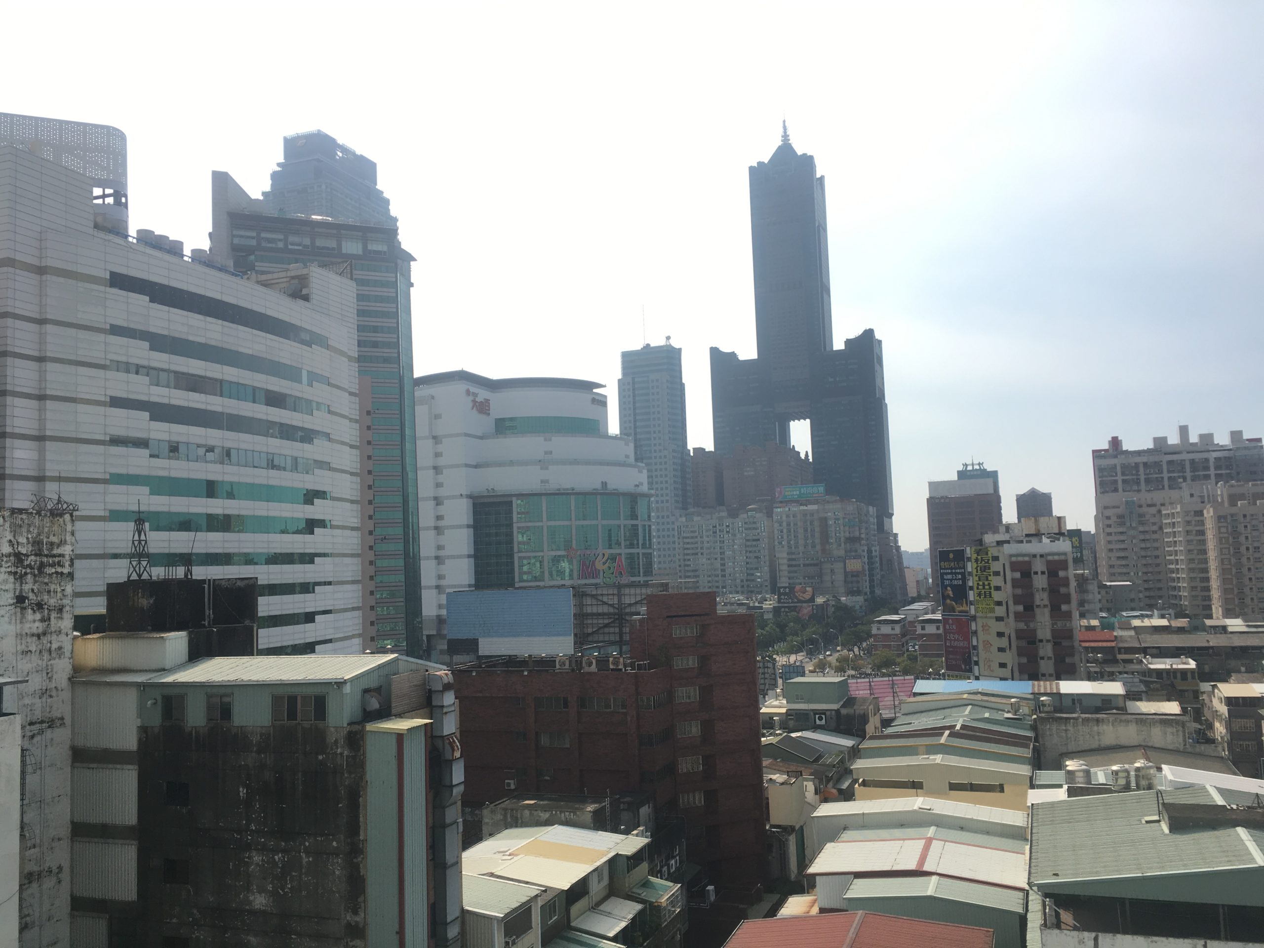 Day inner city Kaohsiung from balcony of R8Hotel
