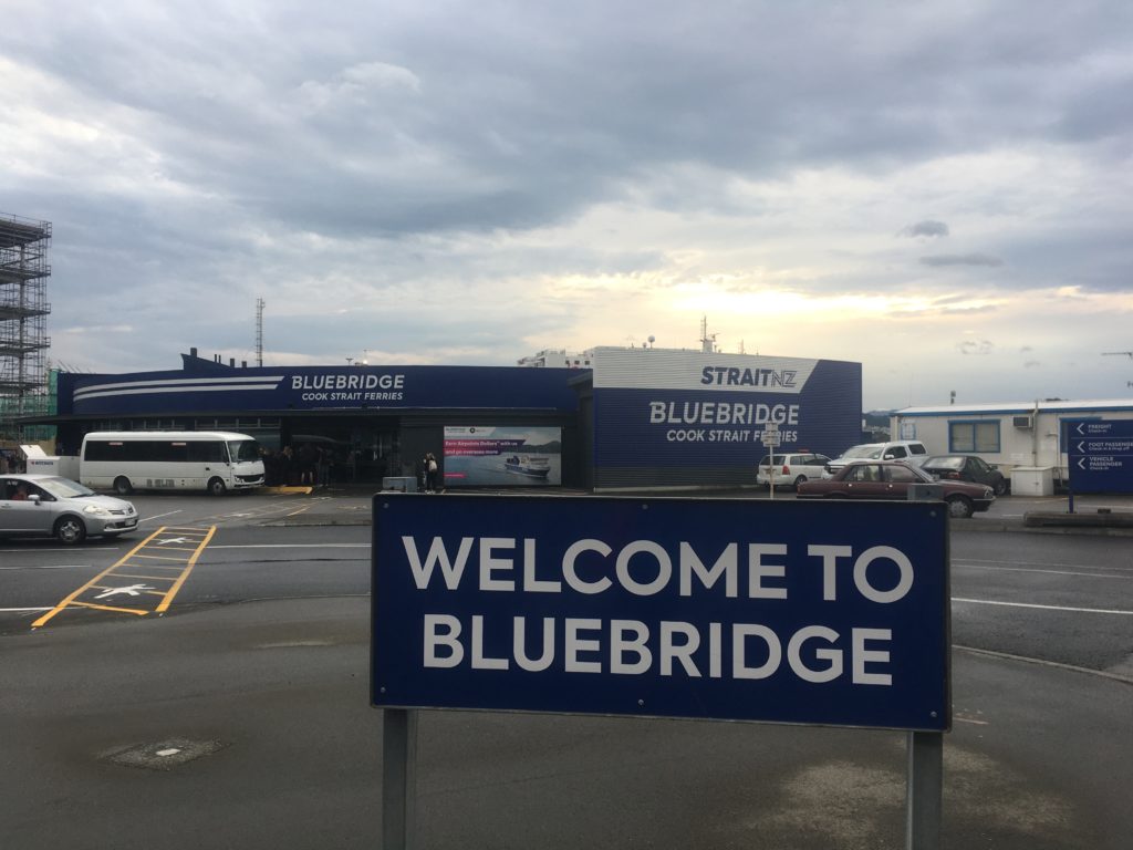 Bluebridge ferry is right across the road from the Wellington Train station 