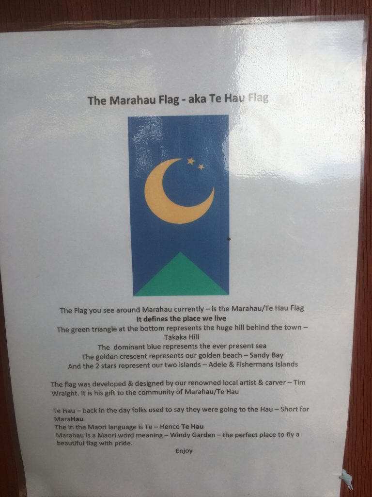 Meaning of the moon and mountain Golden Bay flag