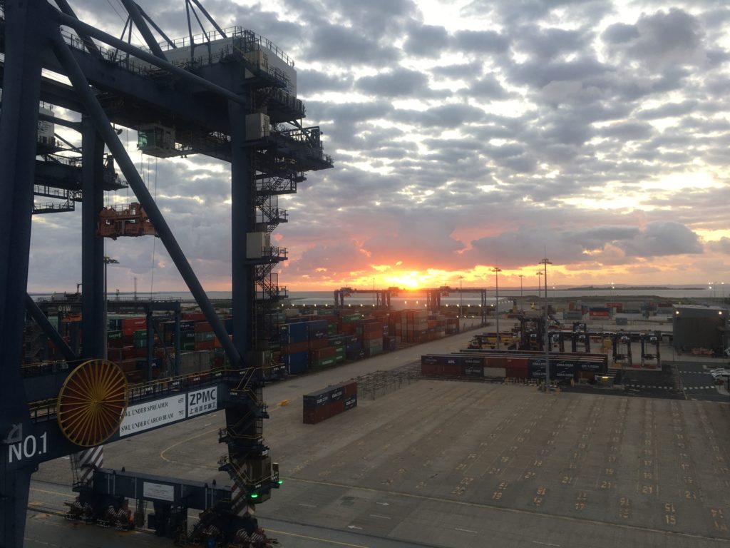 Sunrise over Port of Brisbane from Ontario II