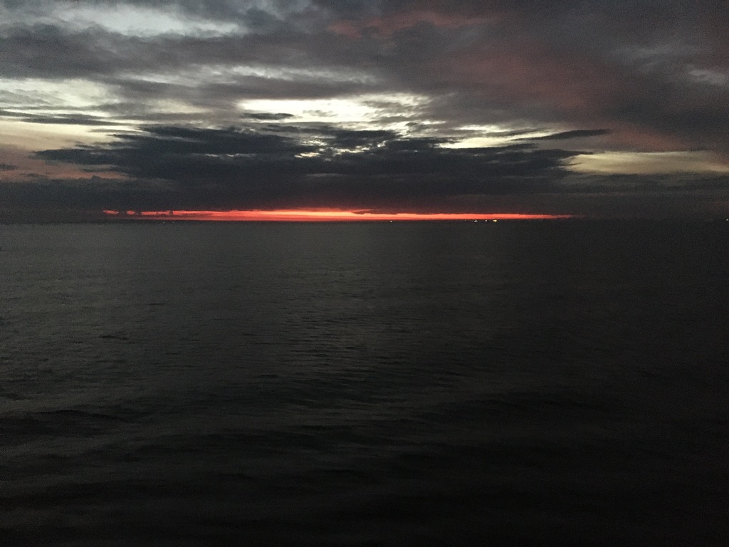 Very early over Port Phillip Bay from QM2