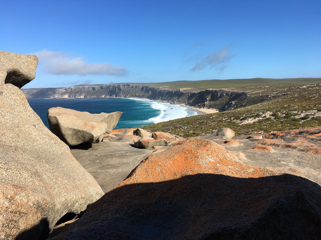 Looking across Weirs Cove from Remarkable Rocks, Kangaroo Island