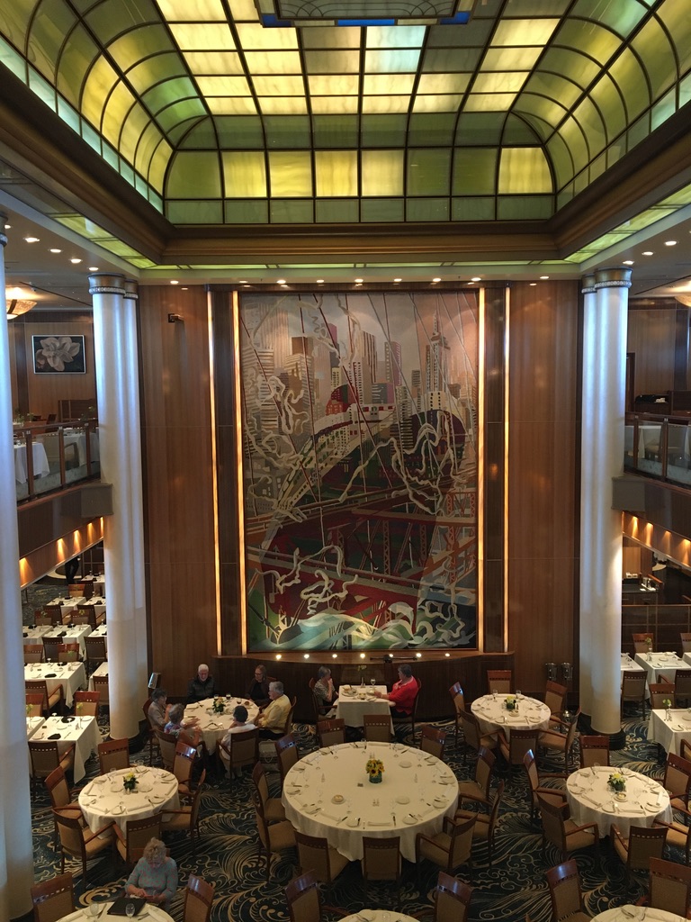 Barbara Broekman's enormous tapestry of QM2 in the Britannia Restaurant