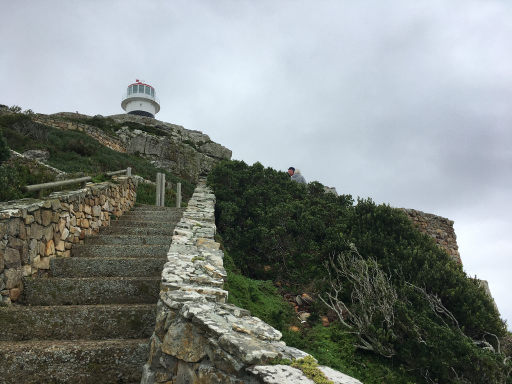 Walking up to the lighthouse at Cape Point, SA