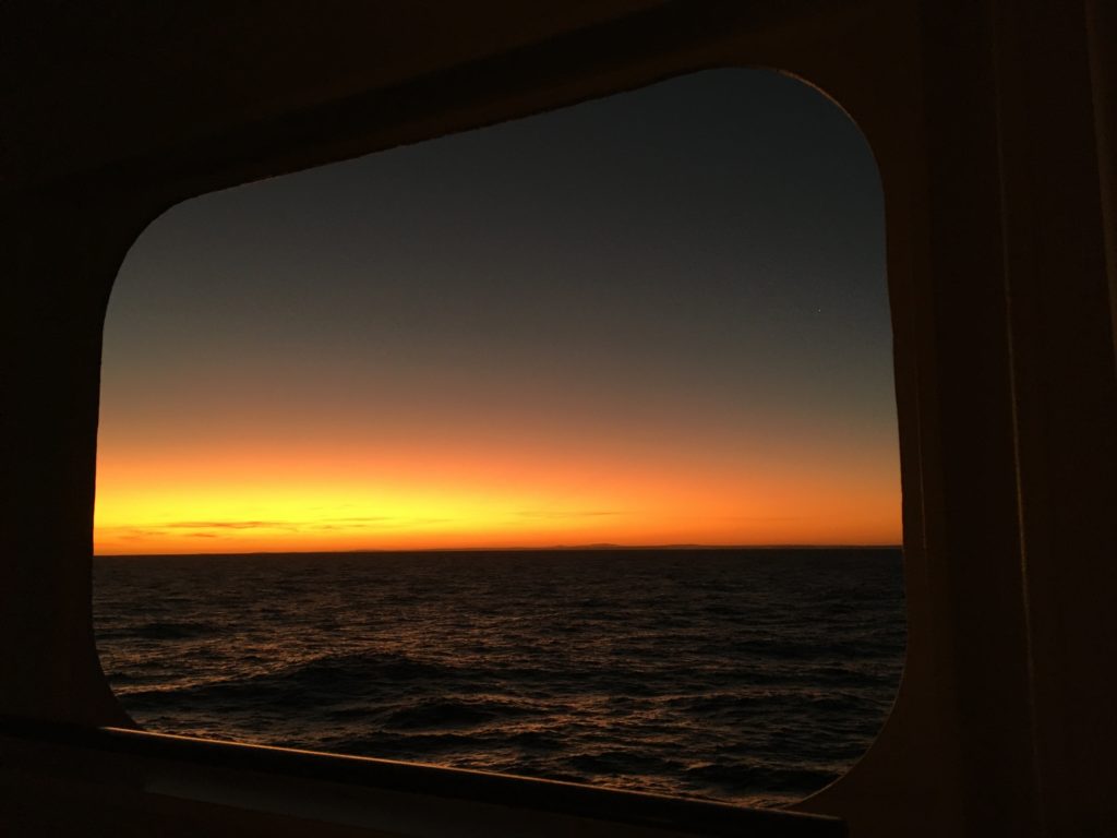 Sunset over African seas from the QM2