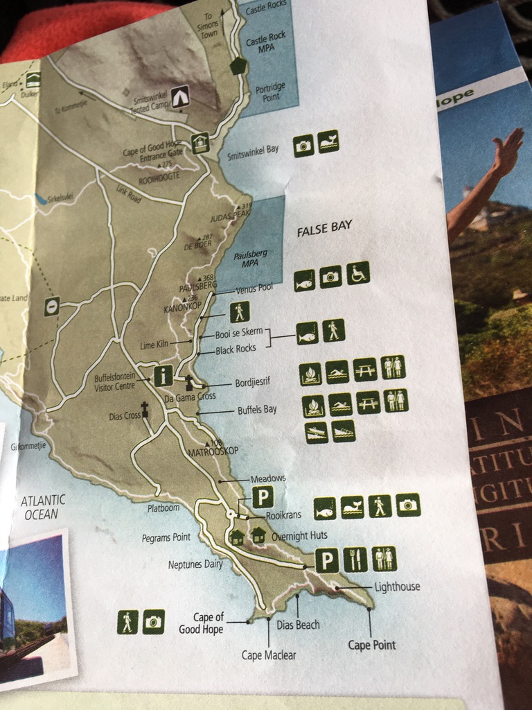 Free bus handout map showing Cape of Good Hope is just a side shoot!