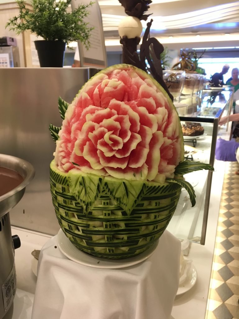 Easter Melon in the Kings Court Buffet QM2