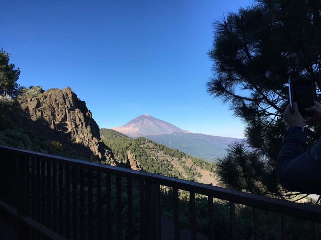 Mirador above the clouds looking towards Mount Teide on Tenerife