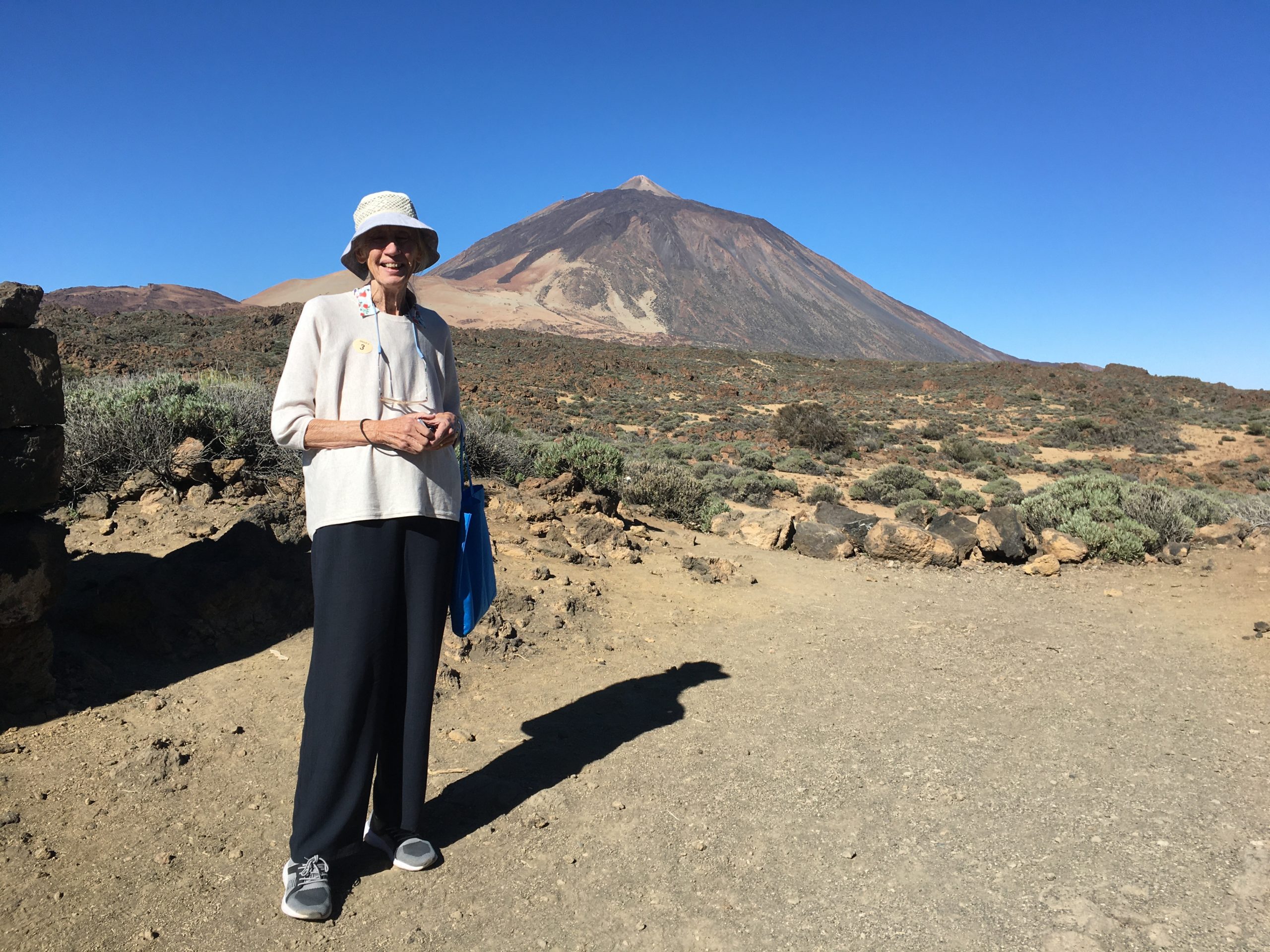 Tablemate Anne decorates the surrounds of Mount Teide, Tenerife