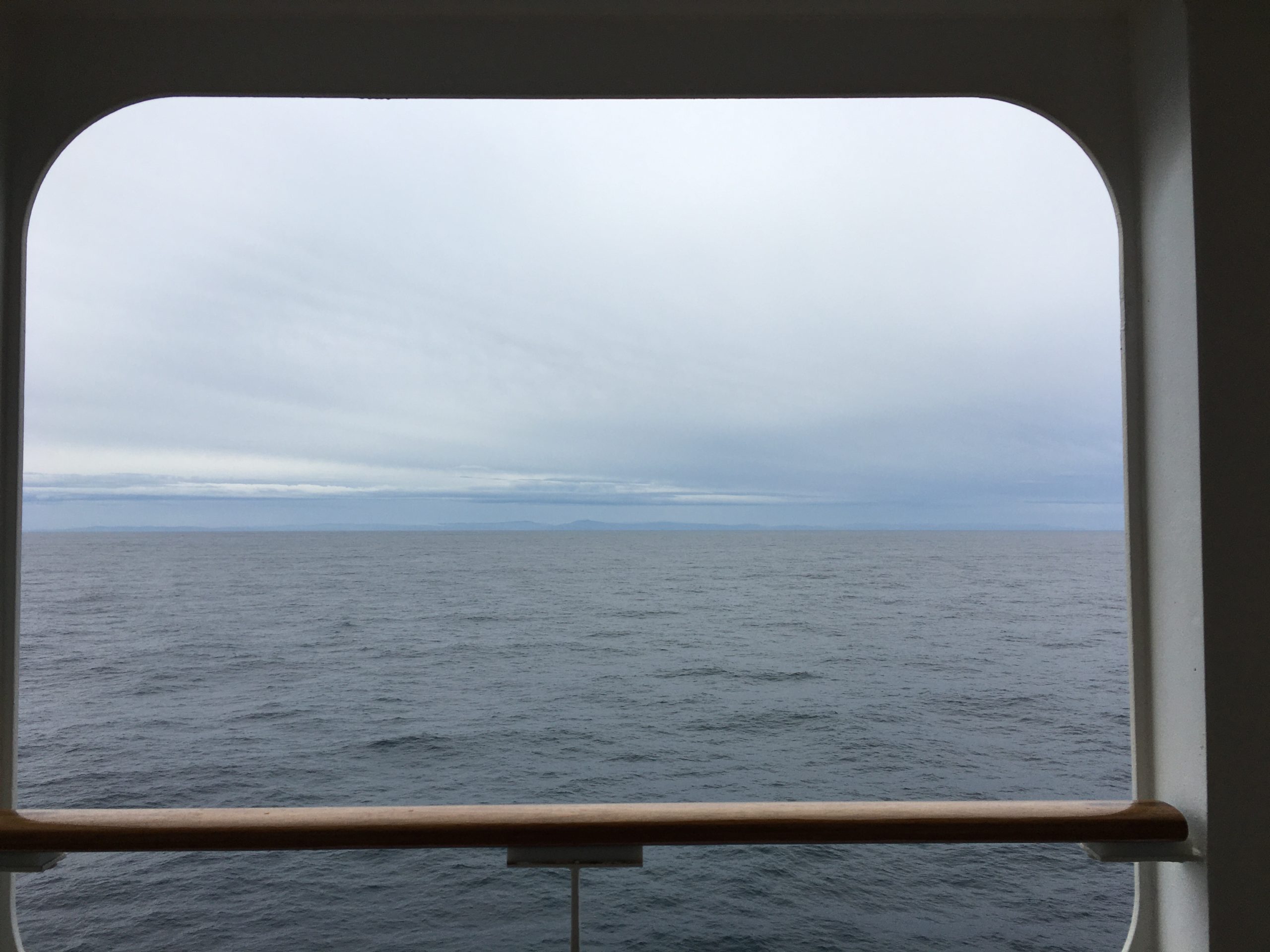 Finisterre on the horizon seen from QM2